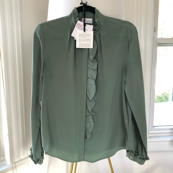Valentino Ruffled stretch-silk georgette blouse - Picture 5 of 8